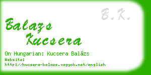 balazs kucsera business card