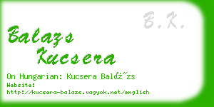 balazs kucsera business card